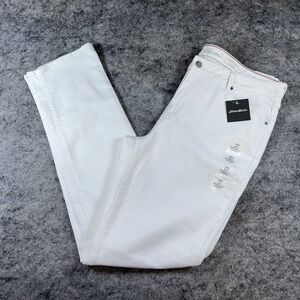 New Eddie Bauer Jeans Women's 18 Tall‎ White Slightly Curvy Straight Leg Stretch